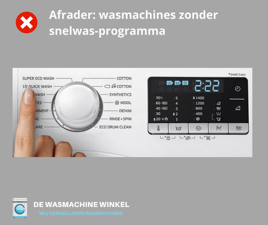 Afrader: wasmachine zonder snelwas programma